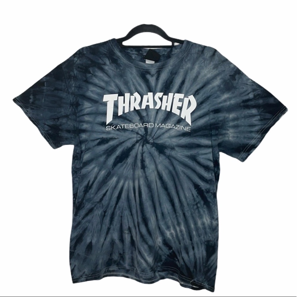 Thrasher Unisex Tie Dye T Shirt Size Large Gray